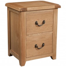 Somerset Oak 2 Drawer Filing Cabinet